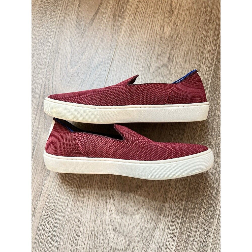 Rothy's Sneakers Womens Size 8 Garnet Red Slip-On Beach Resort Cruise Vacation - Picture 4 of 10